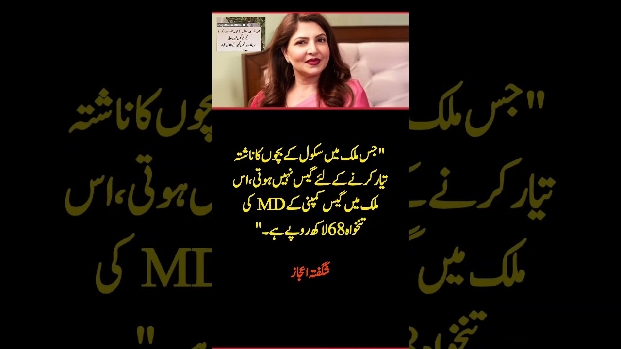 Gas for Children? No. Huge Salaries? Yes! | Shagufta Ejaz