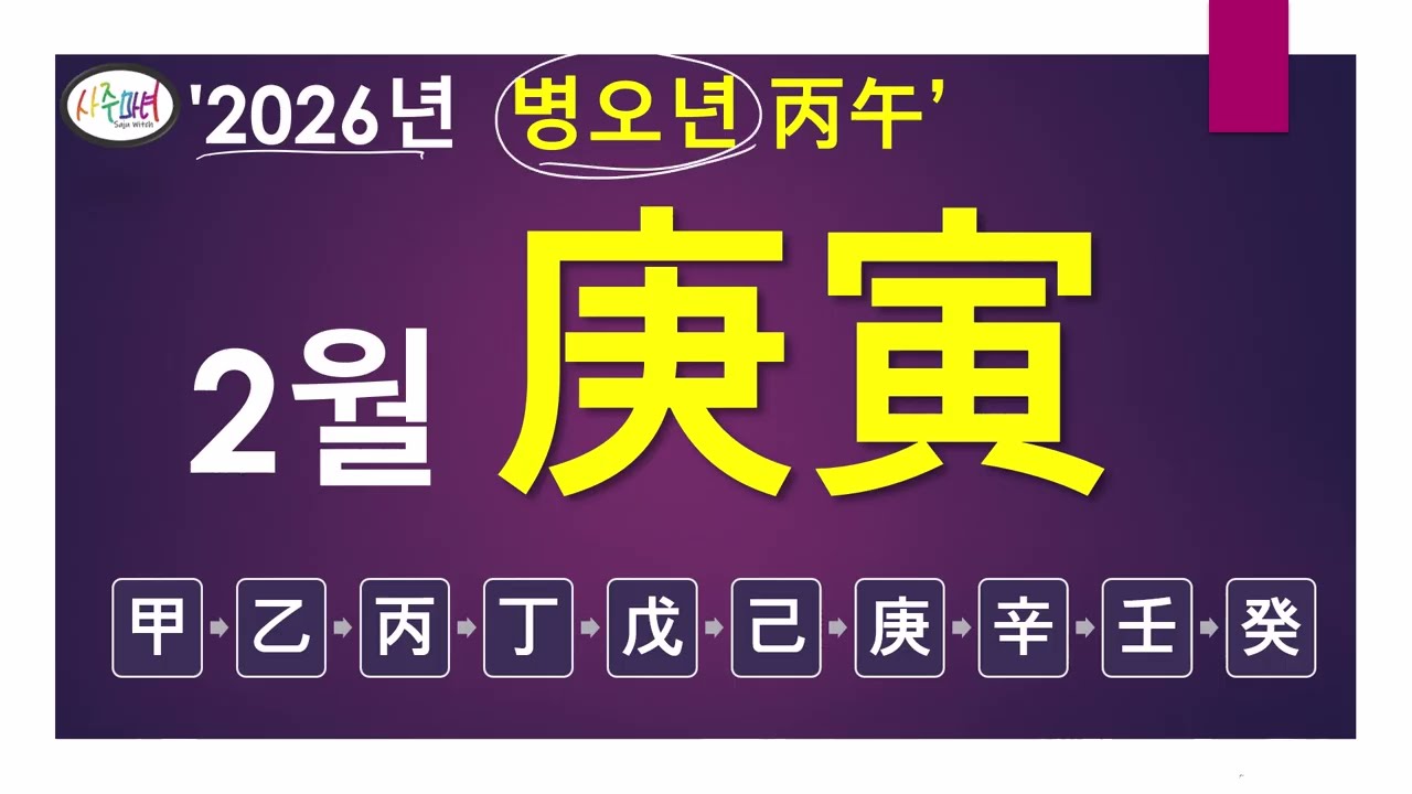 2026년 2월 경인월(庚寅) 일간별 운세