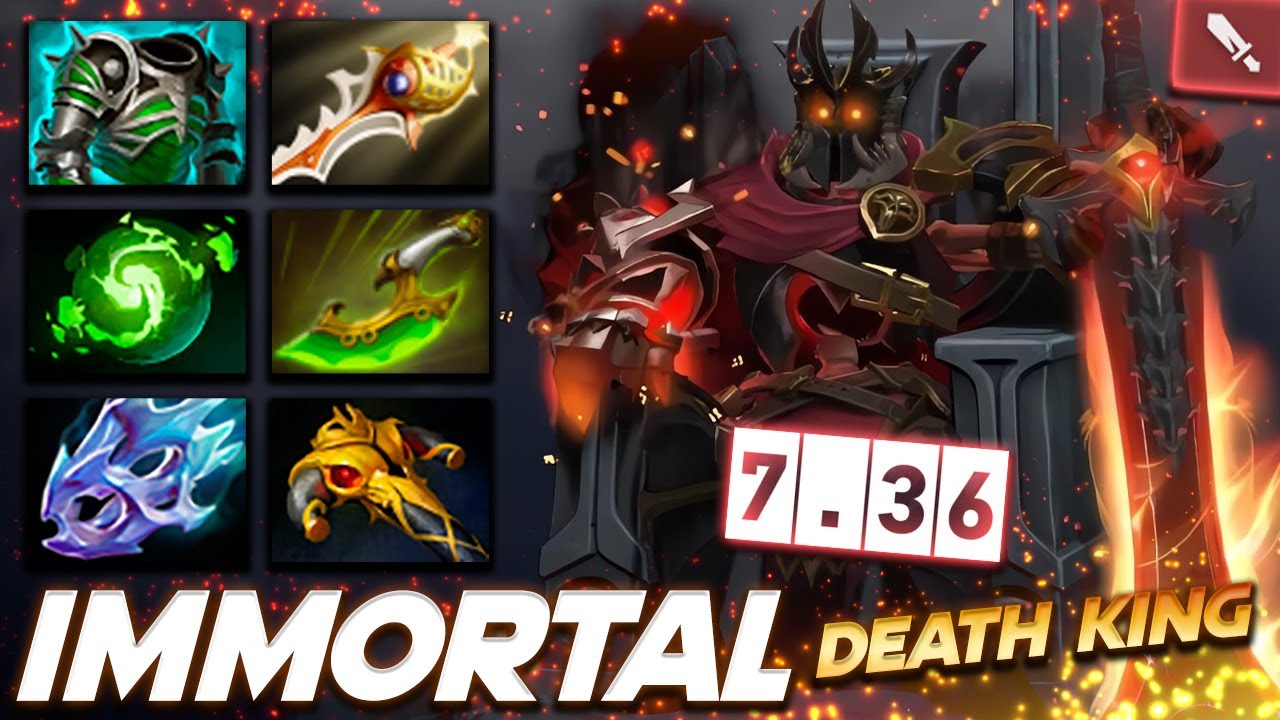 7.36 Wraith King Immortal Death King Action - Dota 2 Pro Gameplay [Watch & Learn]
