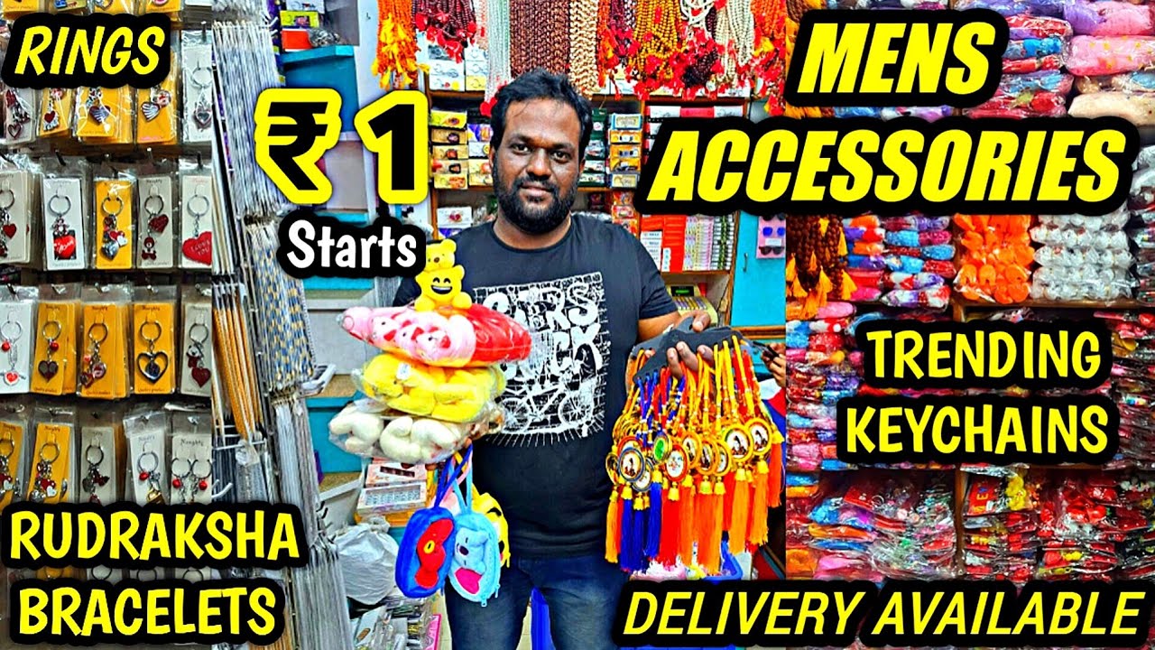 🤯Rs.1 முதல் Rings,KeyChains,Mens Accessories Shop In Chennai | Fancy Keychains Wholesale Market