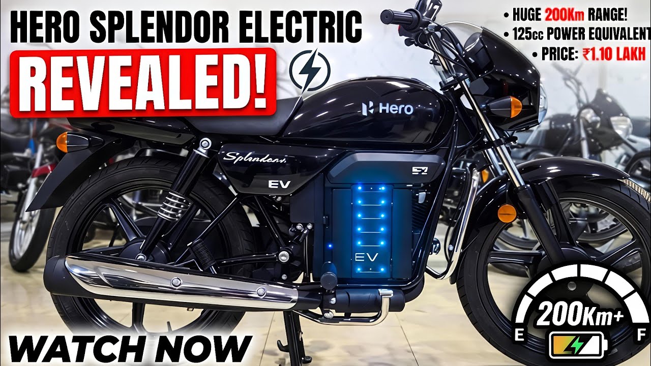 Hero Splendor Electric Launched | 200Km Range and 125cc | ₹1.10 lakh and ₹1.30 lakh