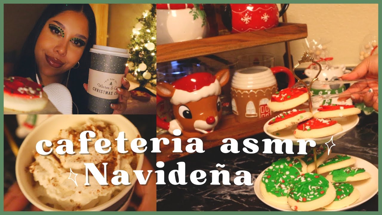 ASMR ESPAÑOL| ☕️ CAFETERIA NAVIDEÑA🎄 (COFFEE SHOP ROLEPLAY)