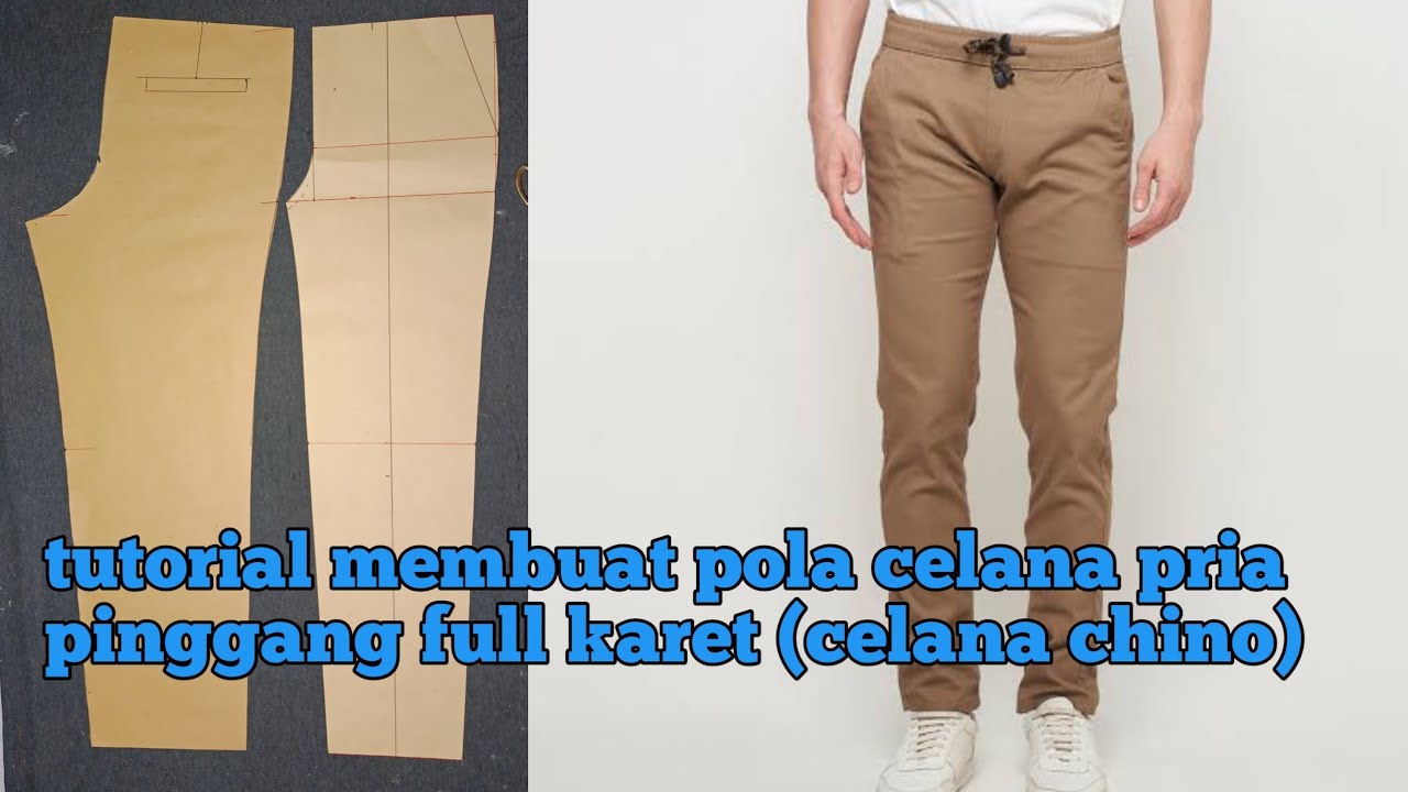 Membuat pola celana pria pinggang full karet