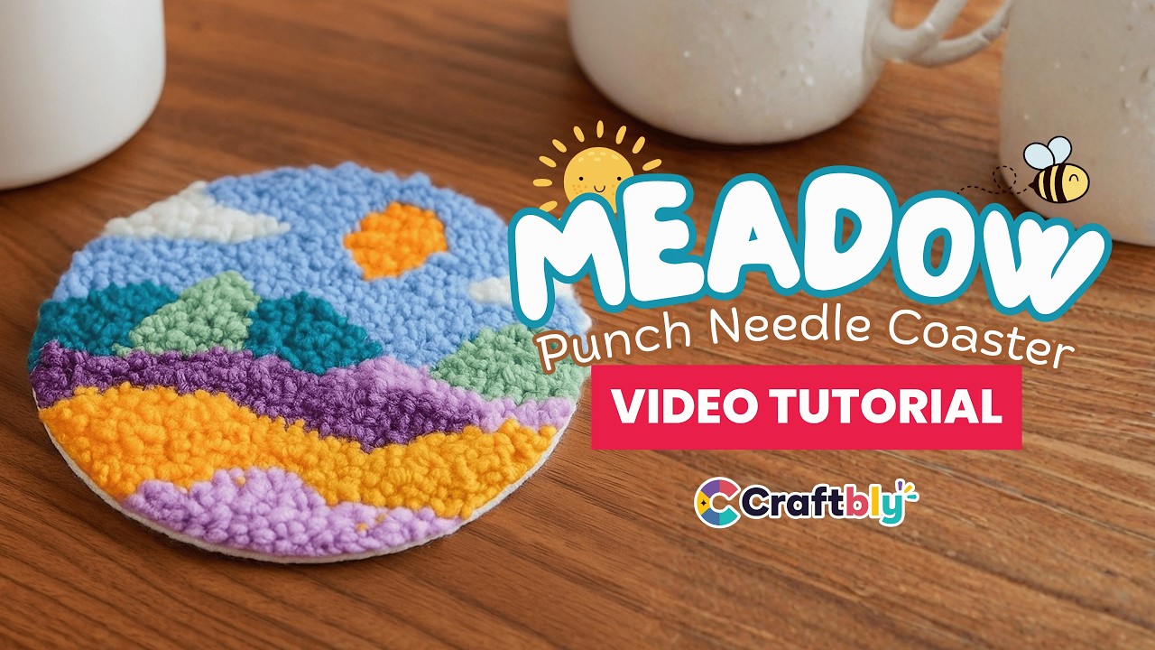 Подставка Meadow Punch Needle Coaster — видеоурок MyCraftJoy