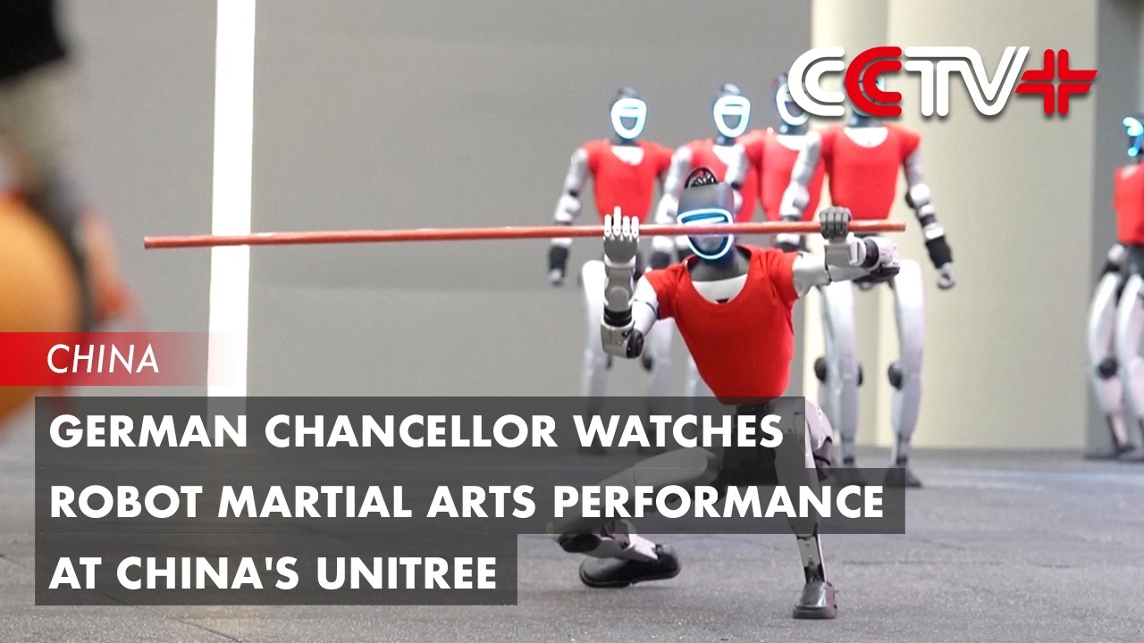 German Chancellor Watches Robot Martial Arts Performance at China's Unitree