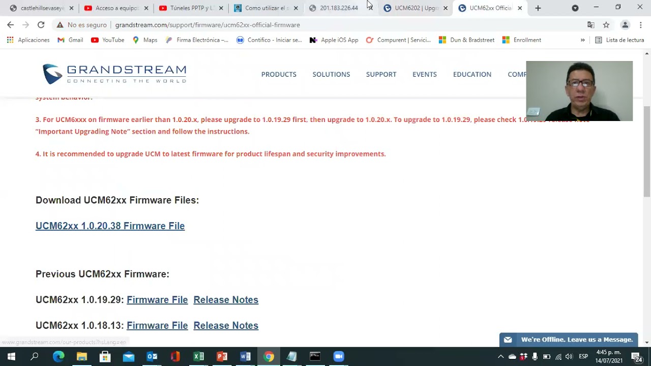Cómo actualizar de versión de firmware tu  Grandstream UCM62xx