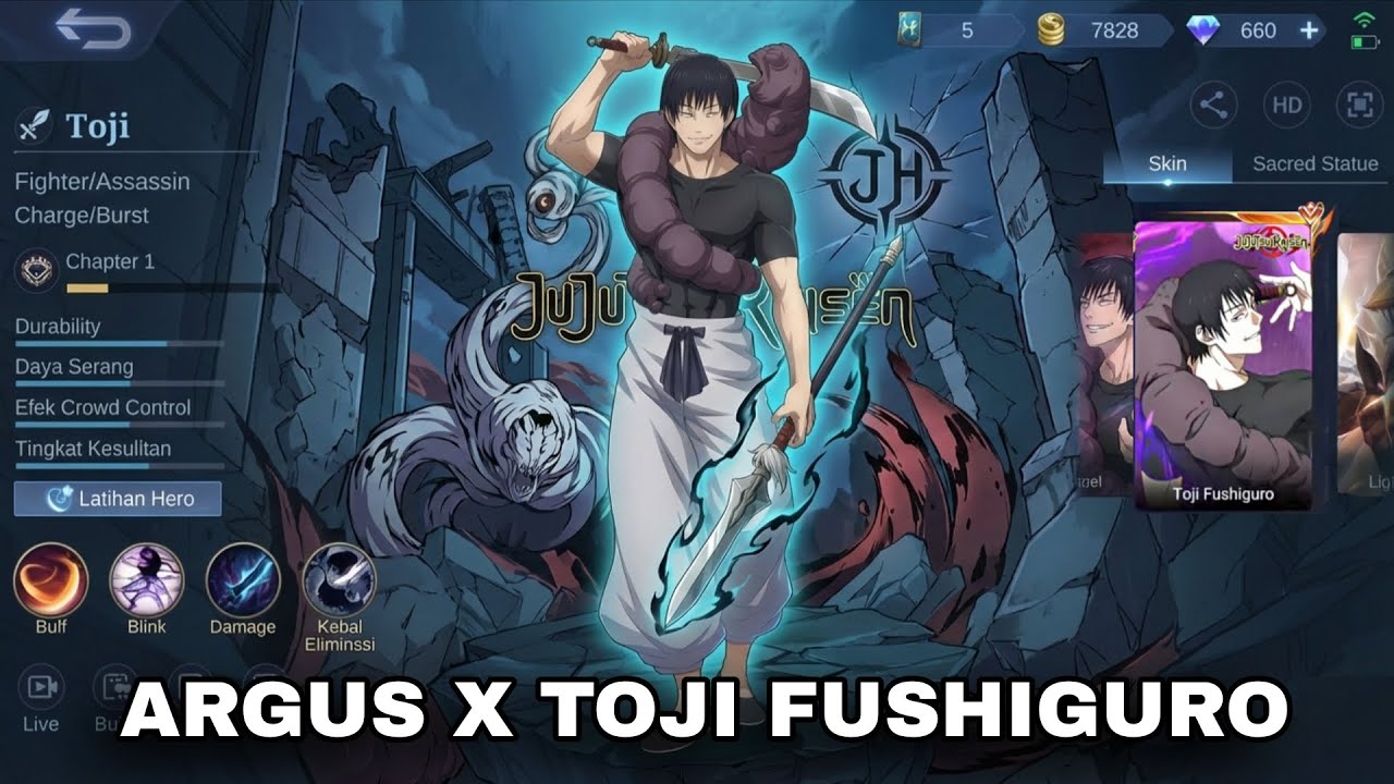 SCRIPT SKIN ARGUS X TOJI FUSHIGURO JUJUTSU KAISEN 