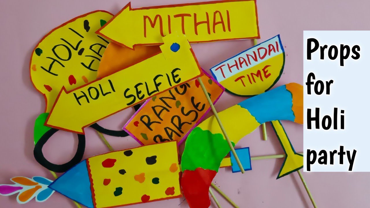 Party props for holi theme party| Party props for holi theme kitty party | Diy- Party props