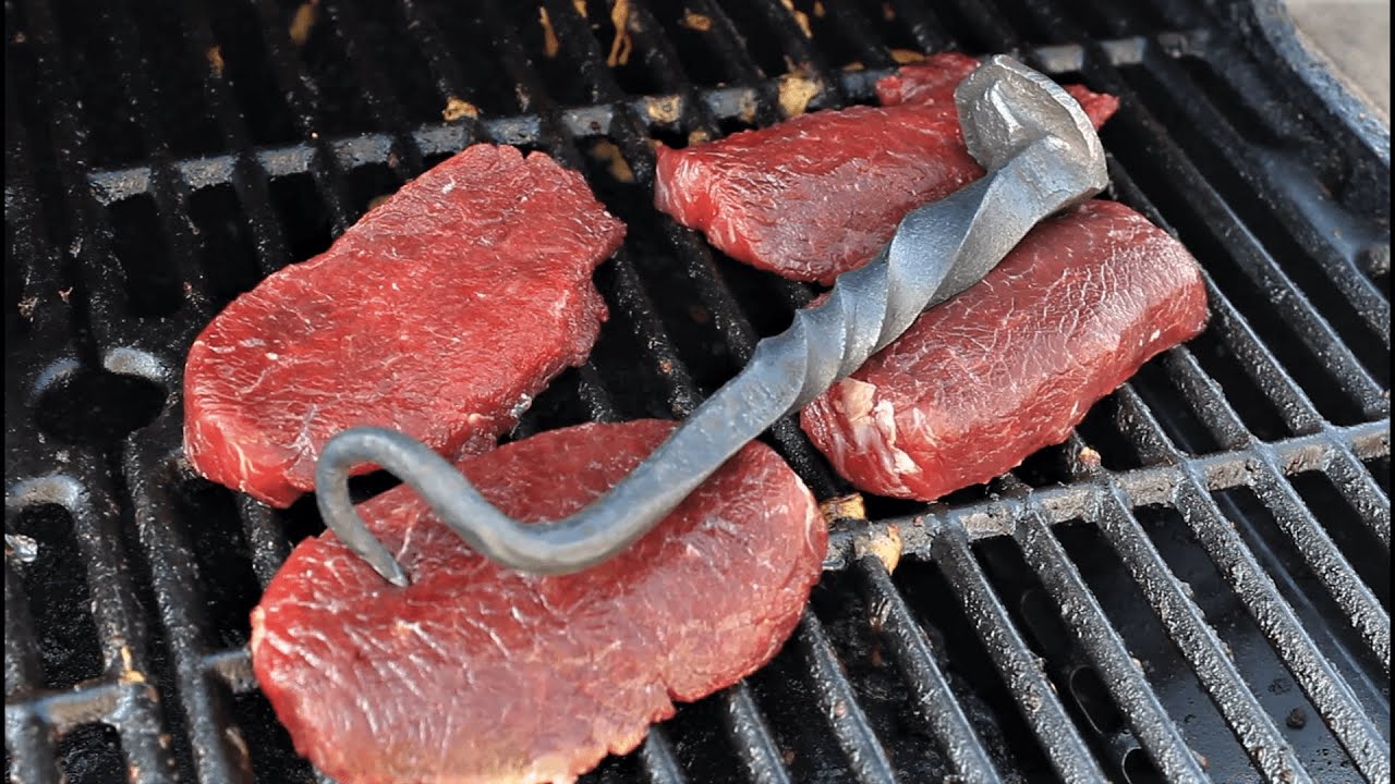 Making a steak turner from a Railroad Spike
