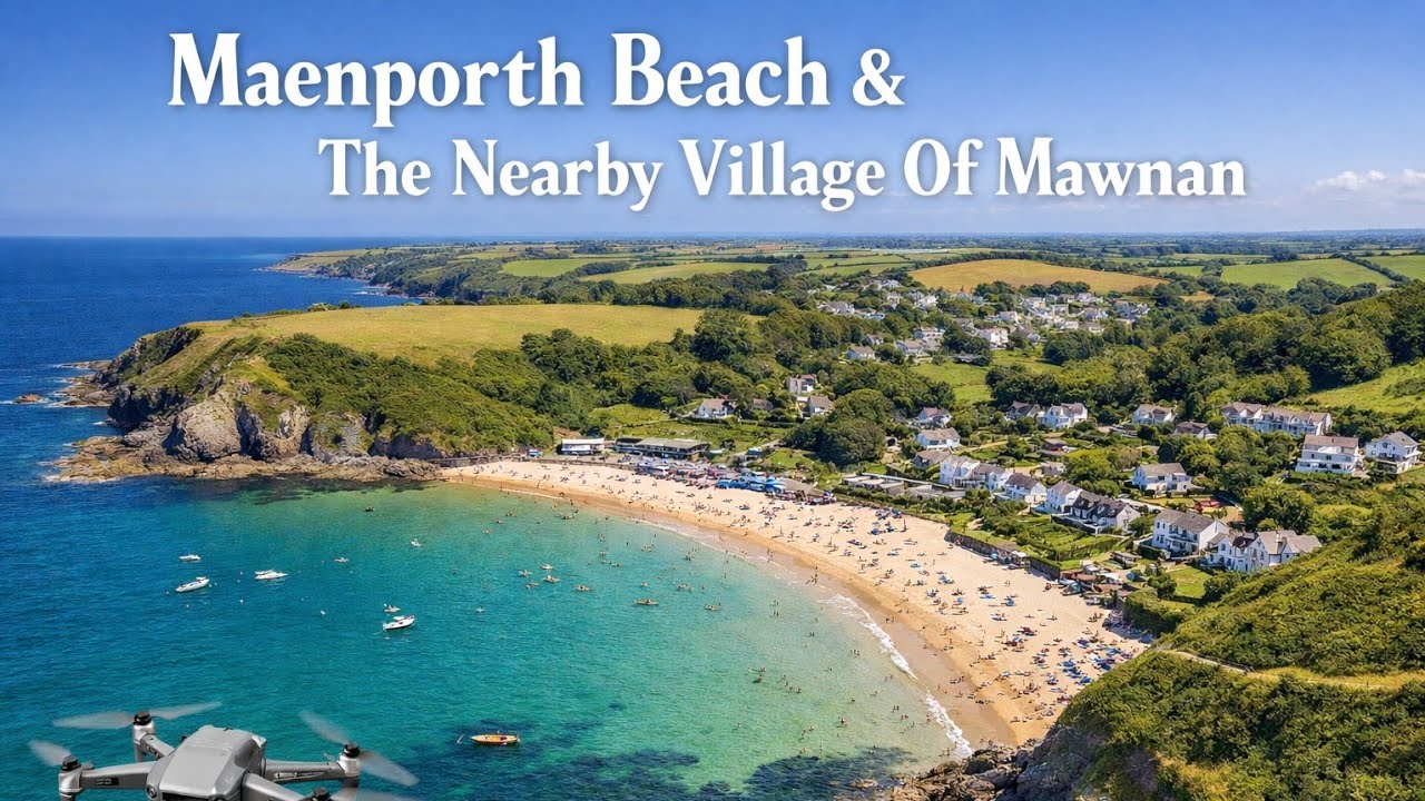 Maenporth Beach Cornwall & The Nearby Village Of Mawnan Smith & Church