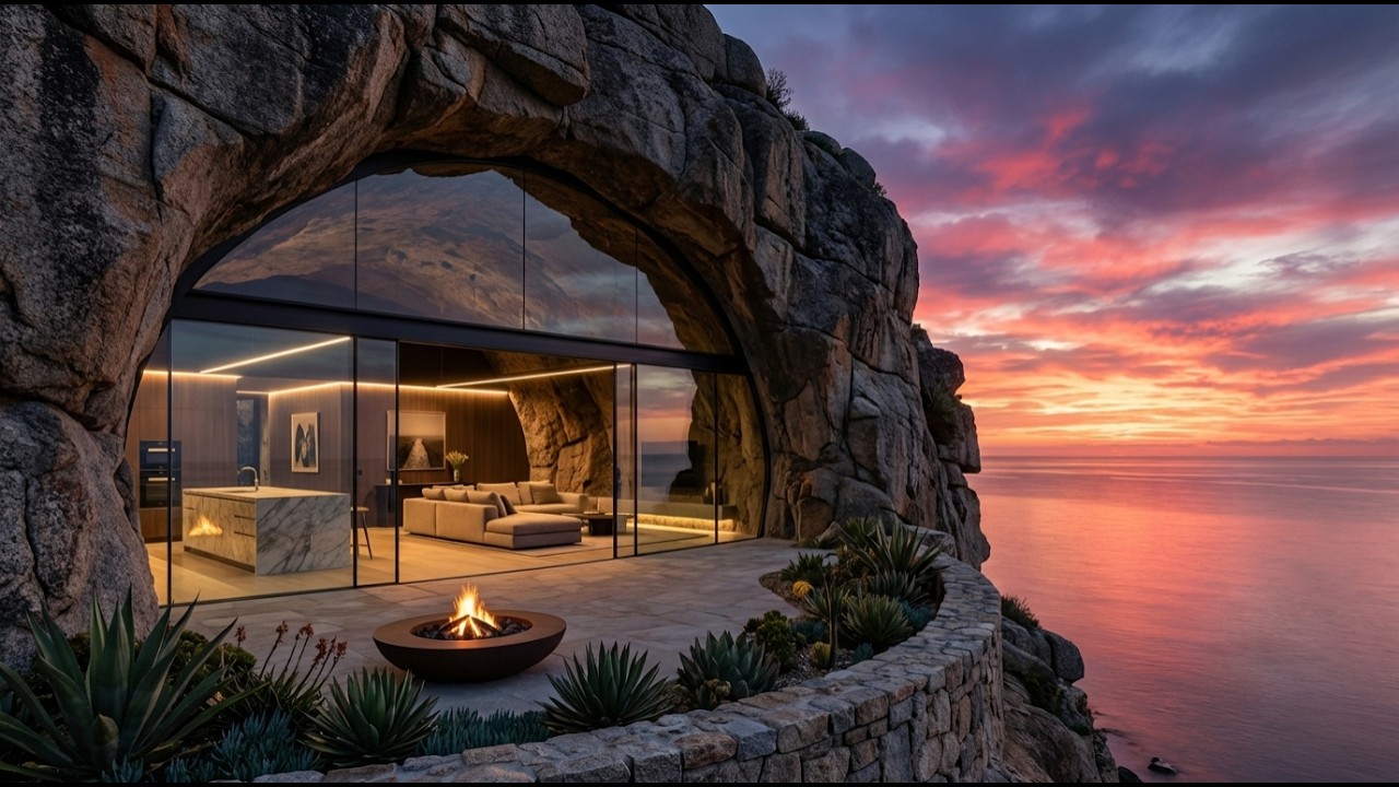 Building a Hidden Cave House on Top of a Mountain (ASMR)