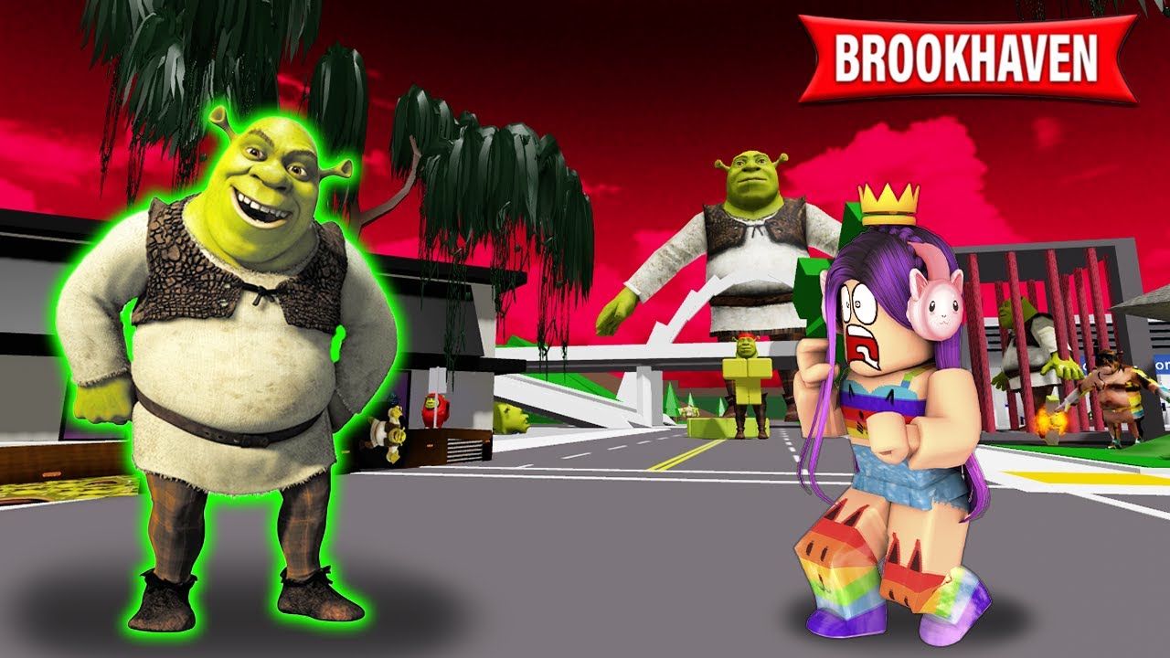 O SHREK MALVADO INVADIU BROOKHAVEN! ( Hist&oacute;rinha Roblox )