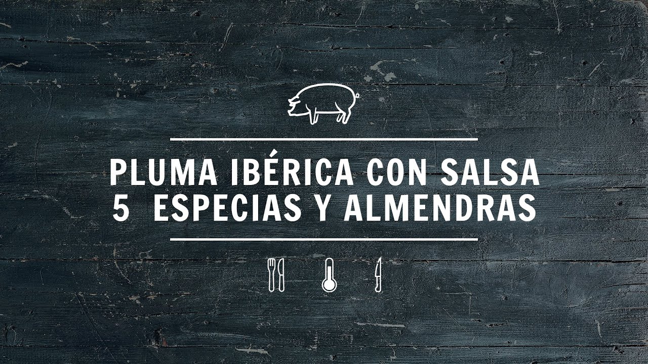 Pluma ibérica con salsa 5 especias y almendras