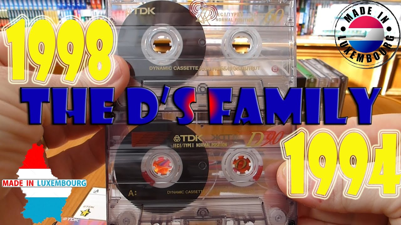 Unwrapping TDK D60 (1998) and D90 (1994) audio cassettes, both Made in Luxembourgh!