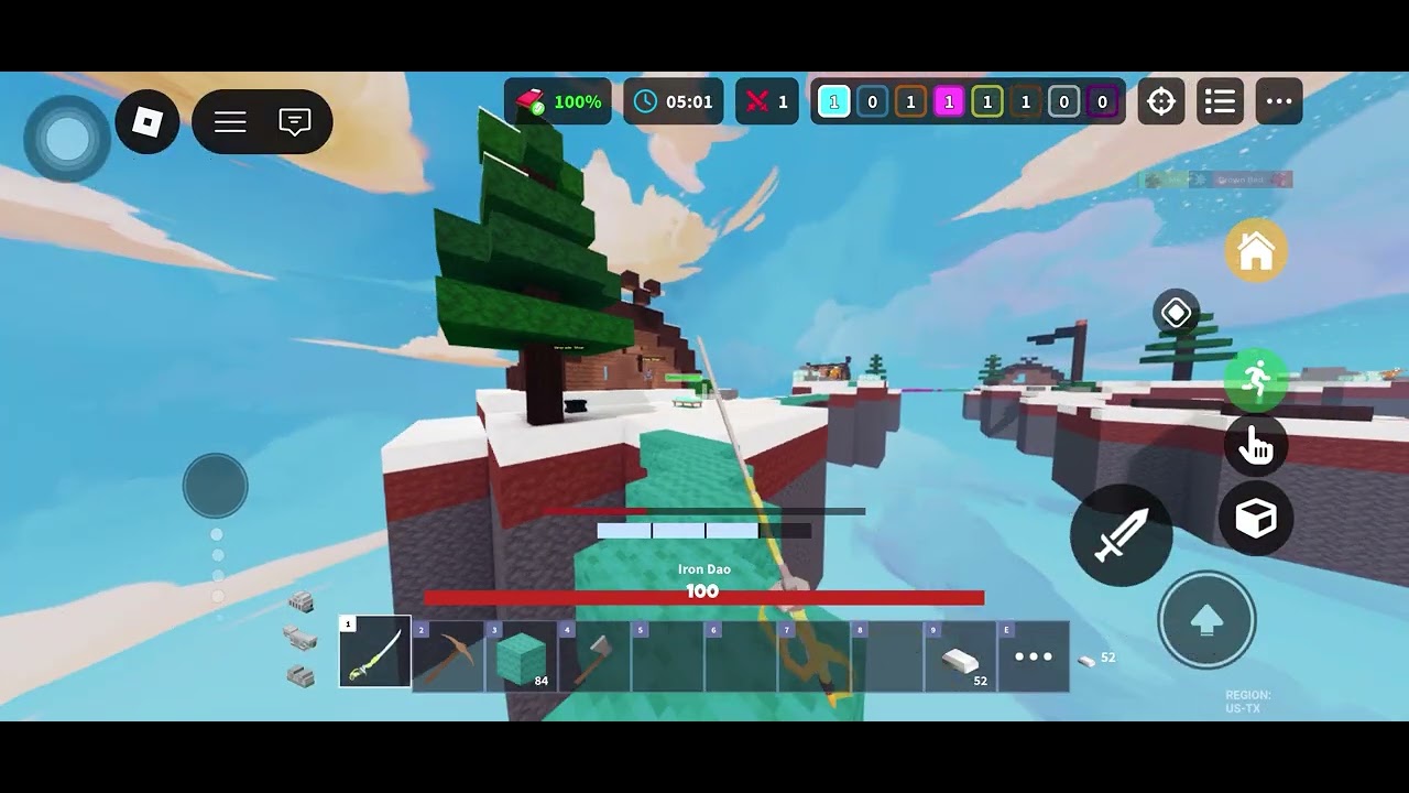 Winning a bedwars game for my friend again