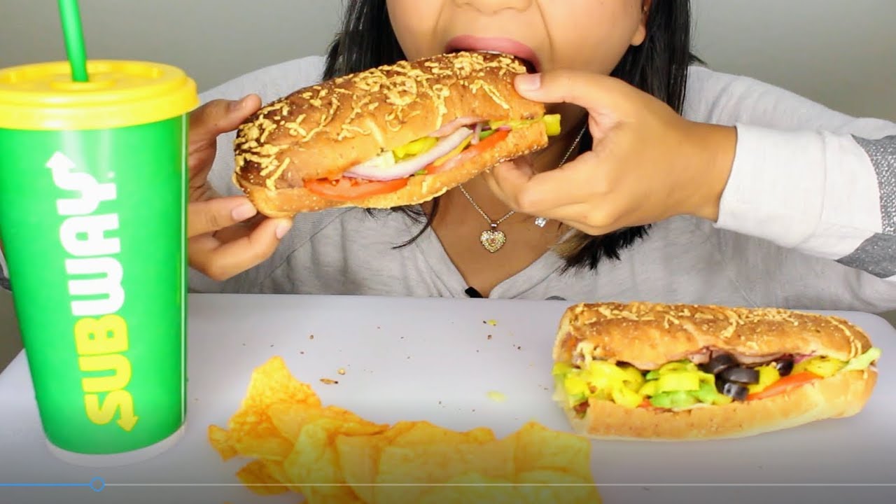 ASMR: Subway Italian B.M.T. Sandwich and Chips *EATING SOUNDS*
