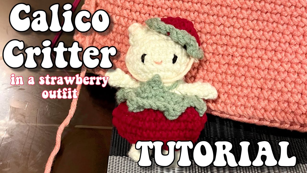 Crochet Cat in a Strawberry Outfit Step-by-Step Amigurumi Tutorial 