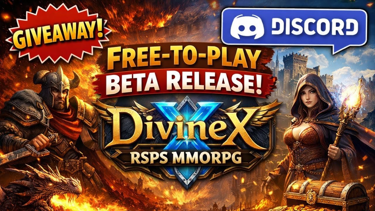 $Giveaway!  !Discord, Free-To-Play Beta Release DivineX RSPS MMORPG!