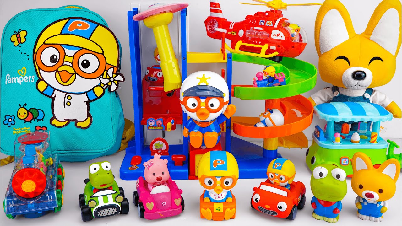 [🌟Toy ASMR🌟] 💛92 Minutes Satisfying with Unboxing Pororo Elevator Parking Garage Playset