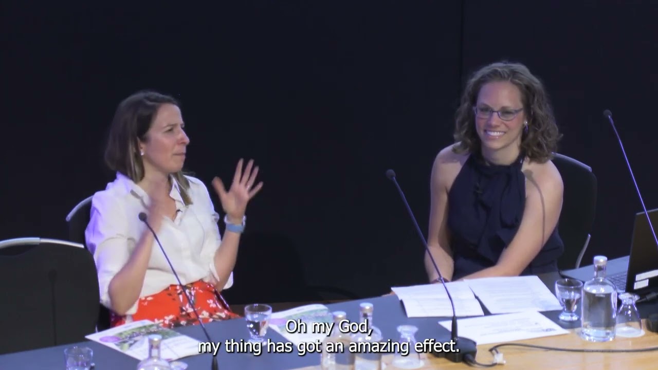 SRA Annual Conference 2023: Keynote speaker Catherine Hutchinson, with Martina Vojtkova