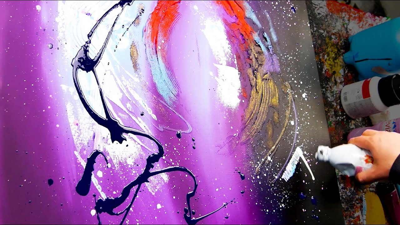Abstract Painting Acrylics | using brush, knife and modeling paste | Science