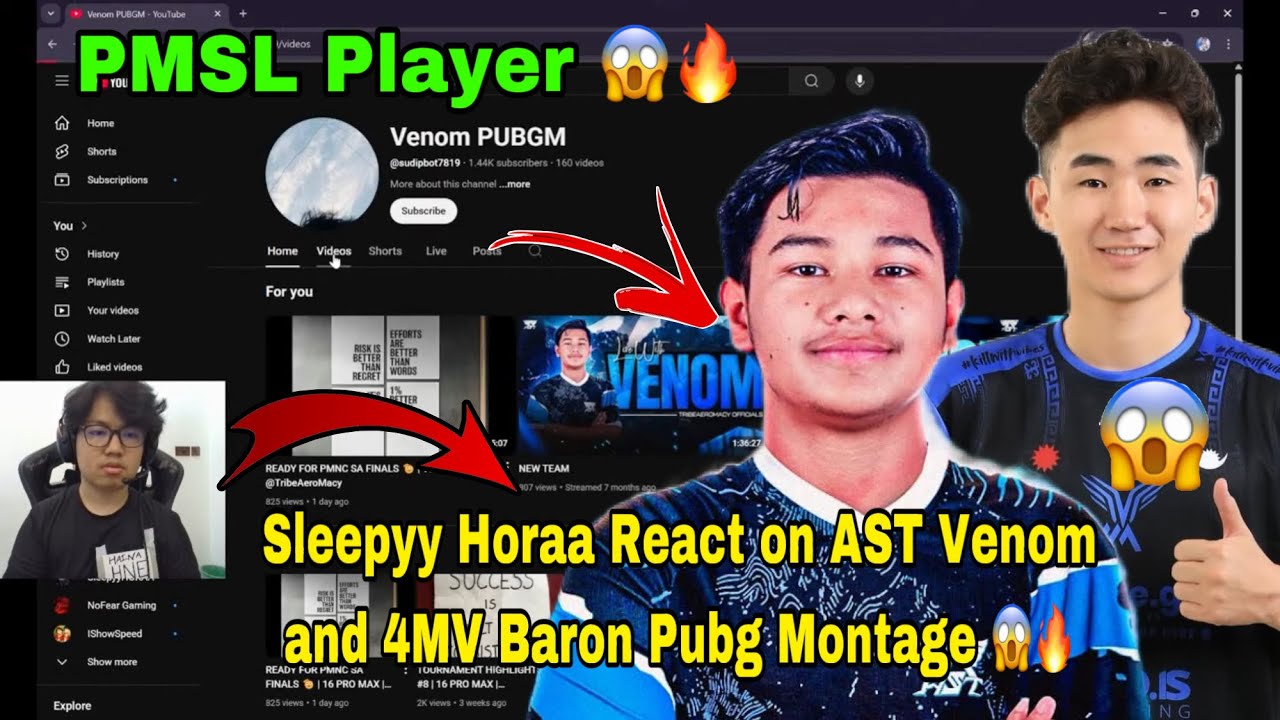 sleepyy Horaa React on AST Venom and 4MV Baron Pubg Montage 😱 #anshyt #cr7horaa #horaa #Ast #drs