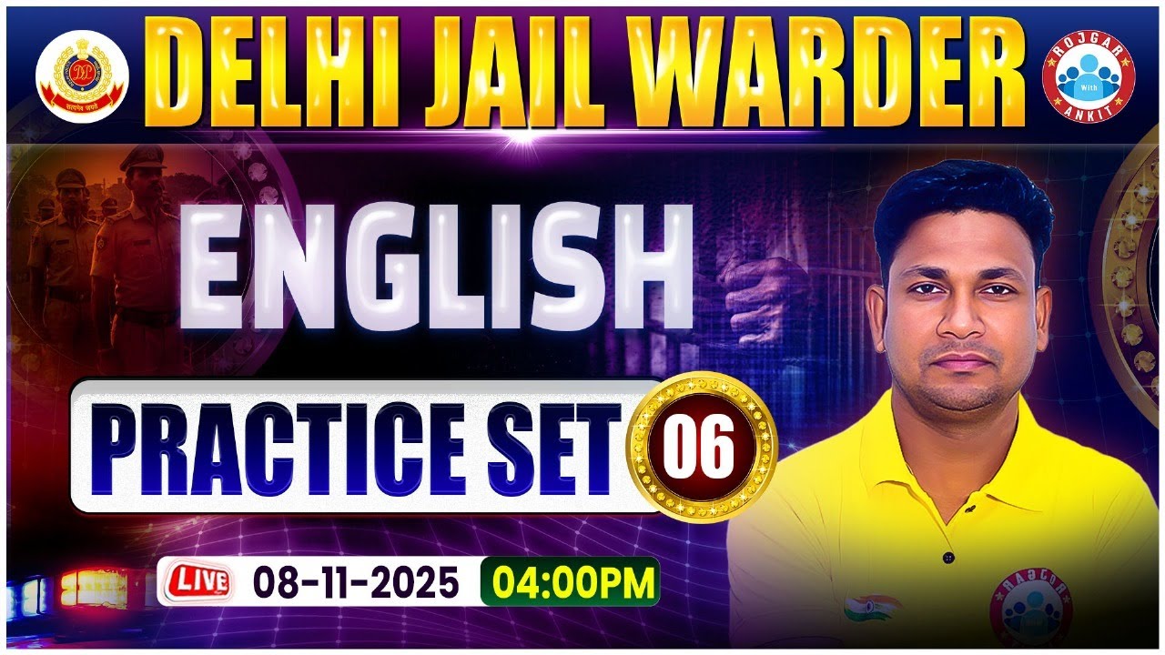 DSSSB Jail Warder English Class, Delhi Jail Warder English Practice Set 06, Jail Warder English MCQs