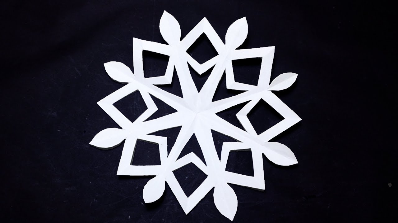 Paper Snowflake Design-How to make Easy paper cutting Designs snowflakes for decoration step by step
