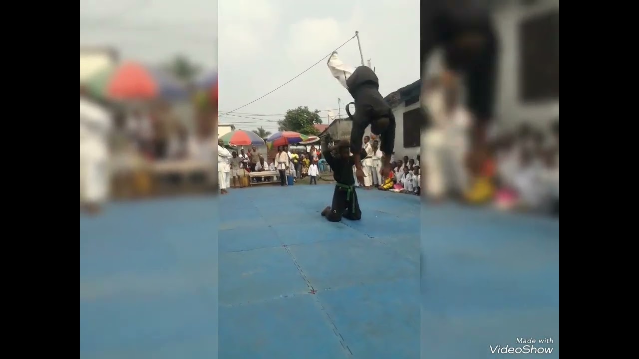 jujitsu congolais avec le maître Rahman kota club MB force kodokan démo chute et couteaux