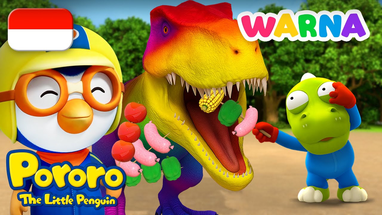 Pororo Bahasa Indonesia | Sate Pelangi Warna Warni 🎨 Belajar Warna | Kartun Anak