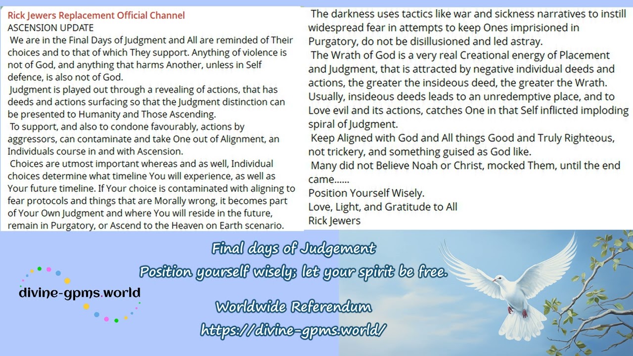 Final days of Judgement-Position yourself wisely; let your spirit be free.