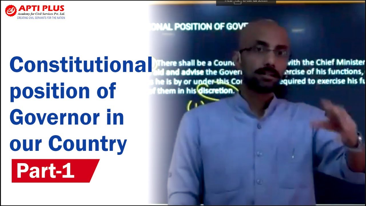 Constitutional Position of Governor in our country (Part 1) || Polity || Vivek sir