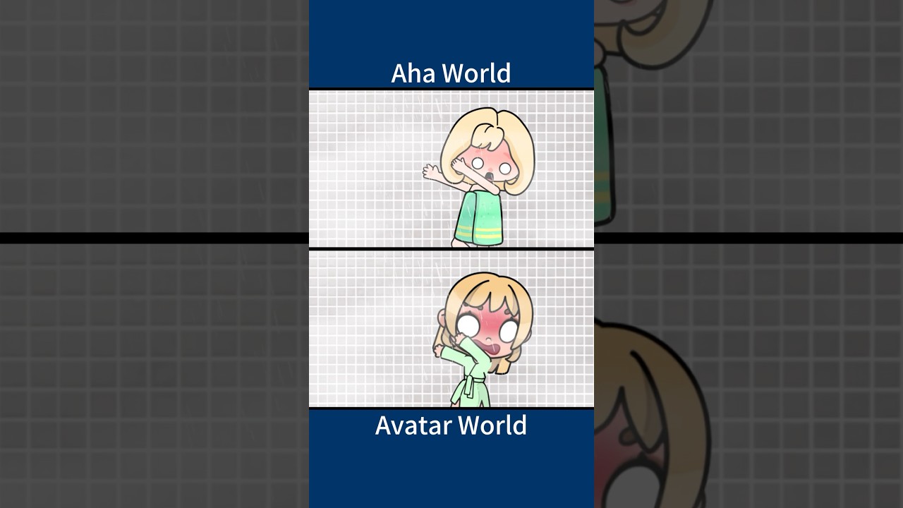 Aha World VS Avatar World❤️💙 When I take a shower&hellip; #ahaworld #avatarworld #tocaboca #shower #funny