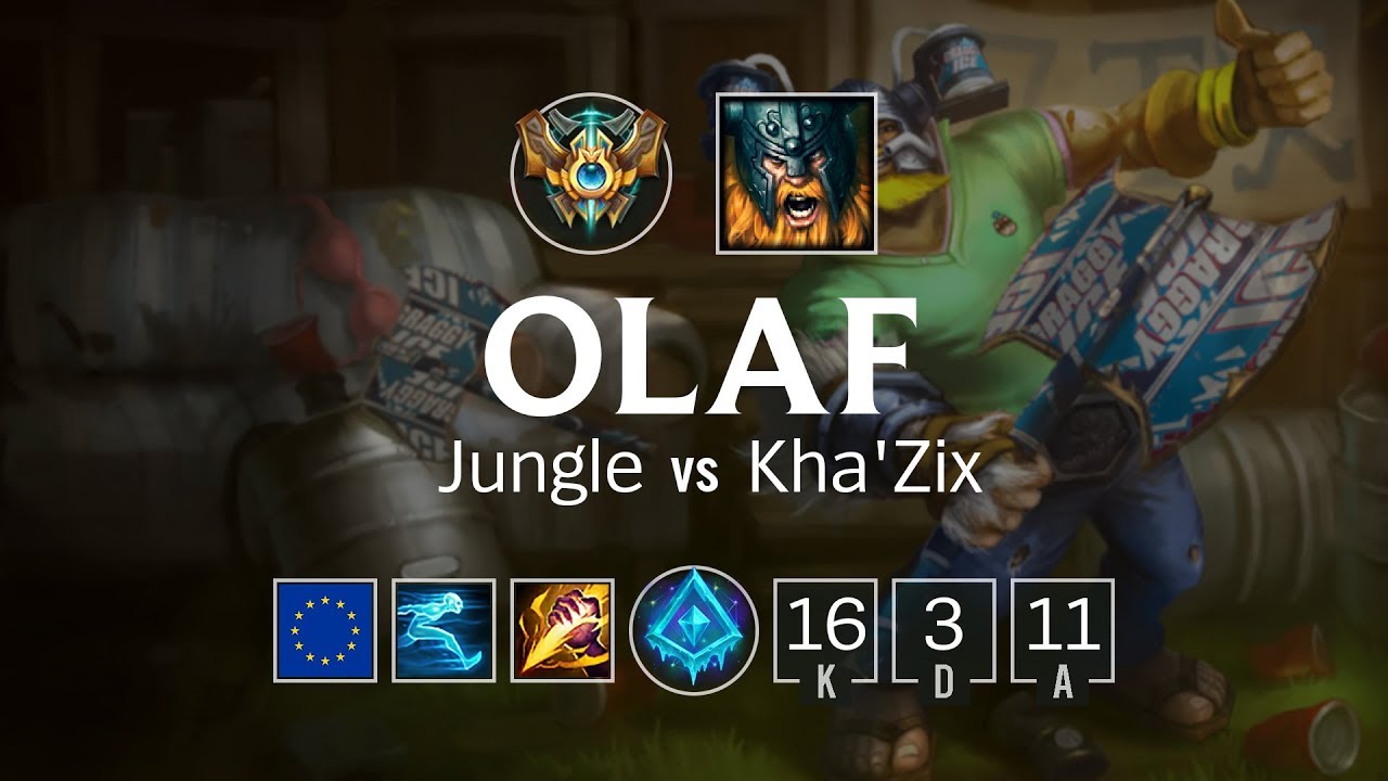 Olaf Jungle vs Kha'Zix - EUW Challenger Patch 8.13