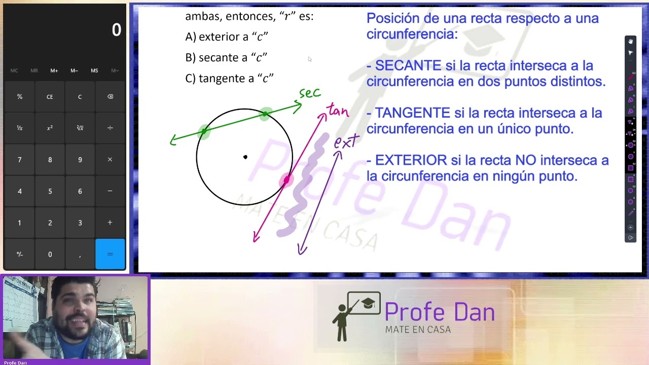 Mate BxM 02 2025 📓 Ej 04: CONCEPTO DE RECTAS SECANTES, TANGENTES Y EXTERIORES A UNA CIRCUNFERENCIA