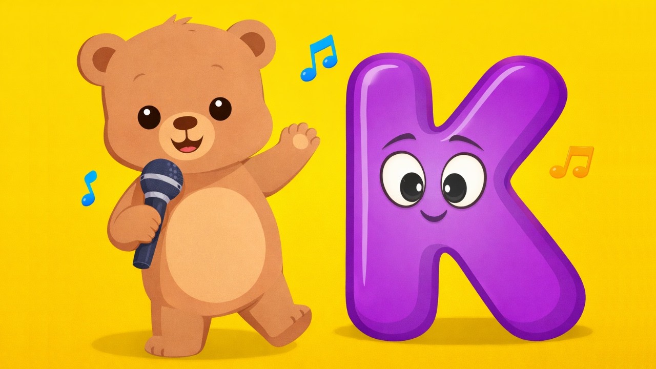 La Letra K 🎵 Canción Infantil Divertida | Aprende el Sonido K con Osito Lino 🐻✨