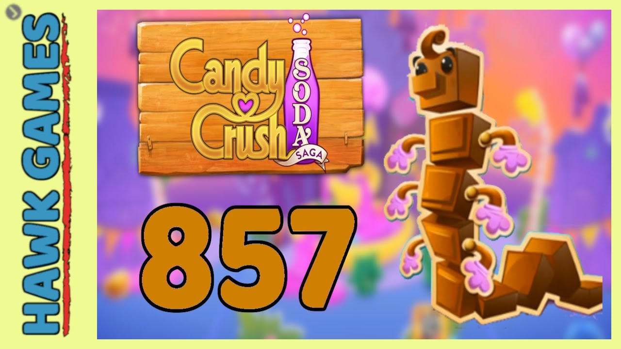 Candy Crush Soda Saga Level 857 (Chocolate mode) - 3 Stars Walkthrough, No Boosters