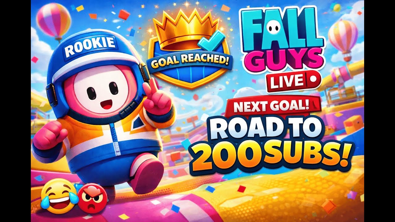 Fall Guys Live 🔴 Road to 200 Subscribers | Funny Fails & Wins