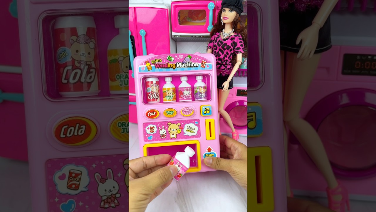 Satisfying With Unboxing Barbie And Vending Machine Set Toys, ASMR Videos