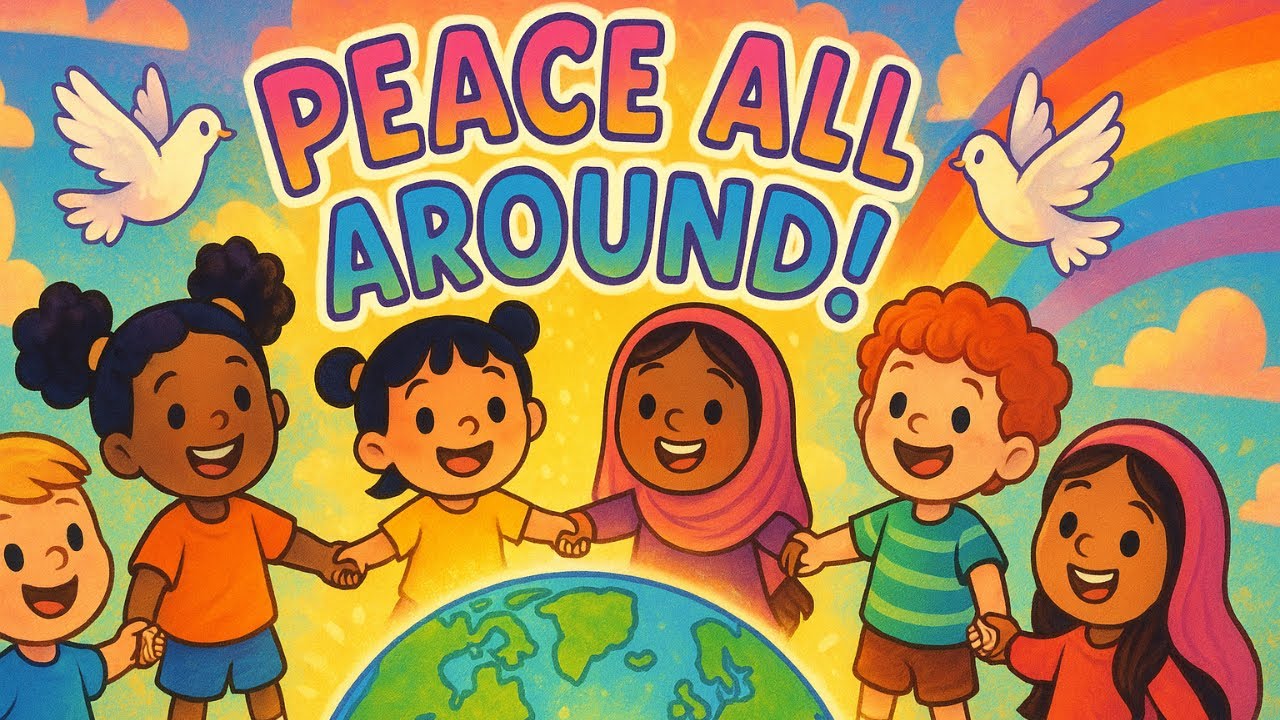 “Peace All Around!” is a joyful kids’ song about love, friendship, and harmony all over the world!