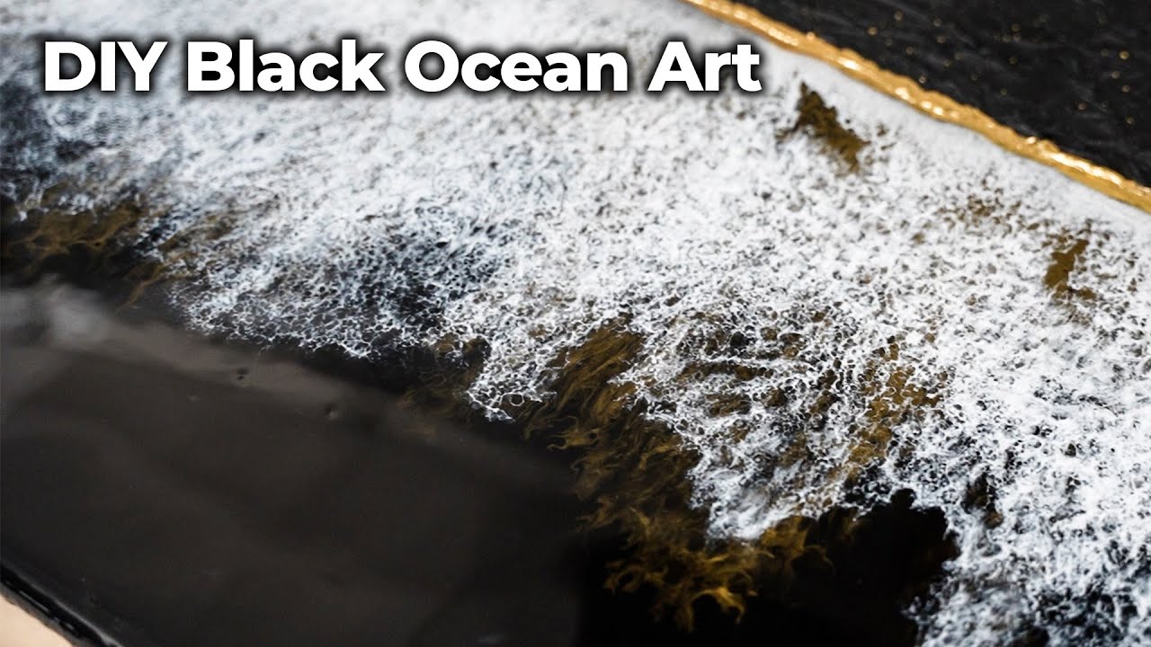 Making Black & Gold Resin Ocean Art!