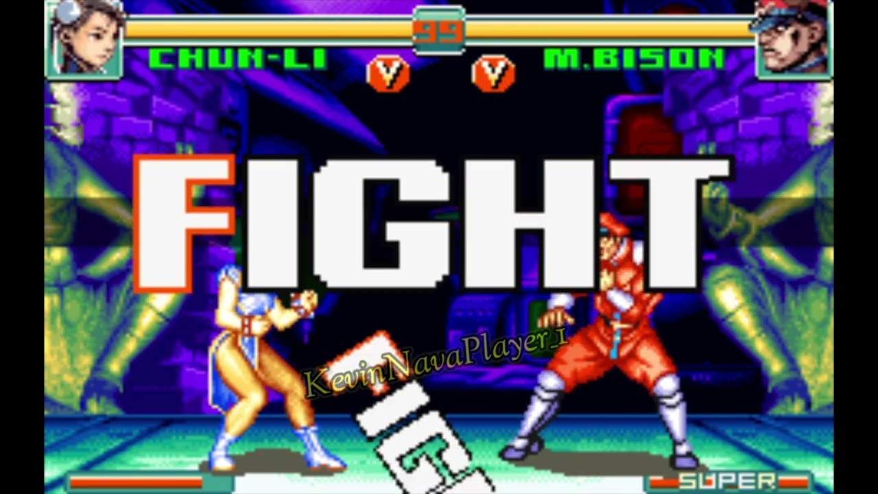 SuperStreetFighter2TurboRevival) GBA Modo Arcade ChunLi VS M.Bison final nivel experto del CPU