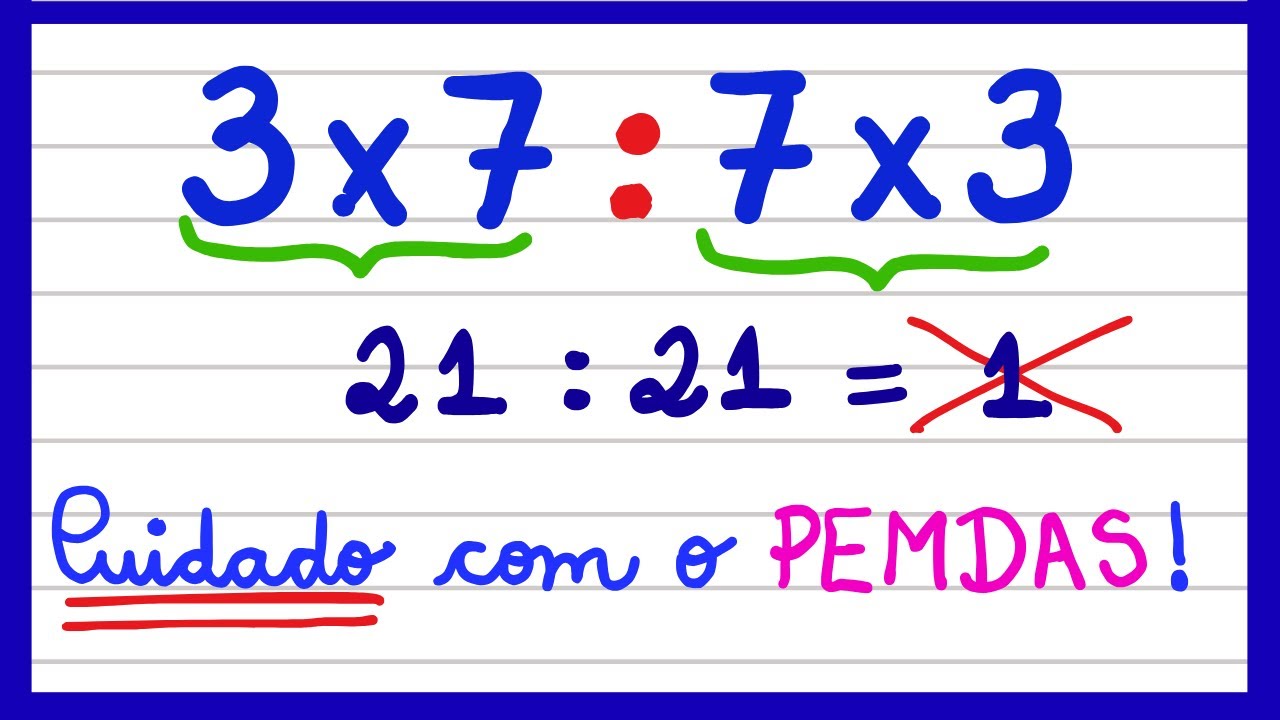 O PEMDAS PODE ESTAR FAZENDO VOCÊ ERRAR UMA EXPRESSÃO NUMÉRICA!!EXPLICAÇÃO! VEM APRENDER MATEMÁTICA!