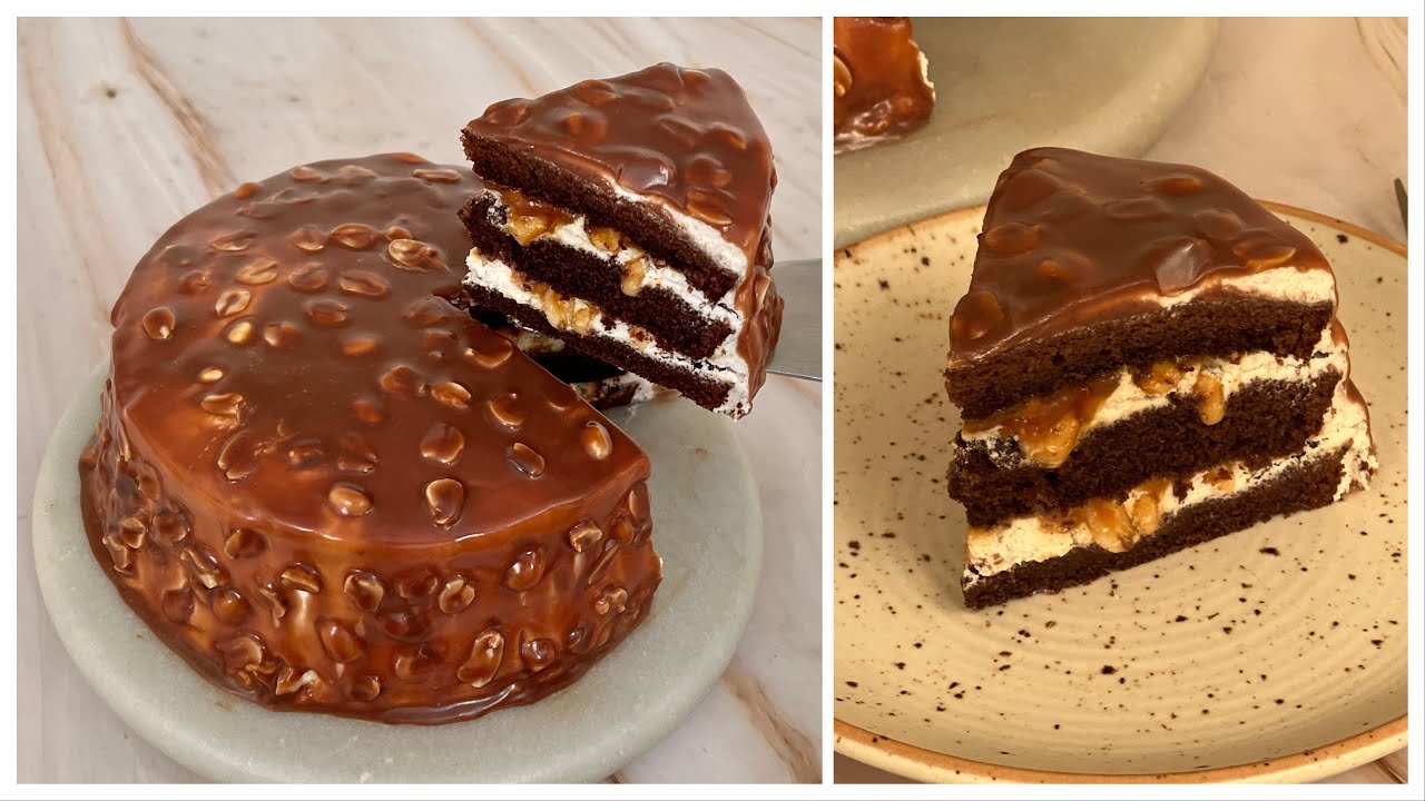 Most Amazing Snickers Cake In kadai | No Snickers Chocolate, No Curd, No Egg, Oven Chocolate Cake