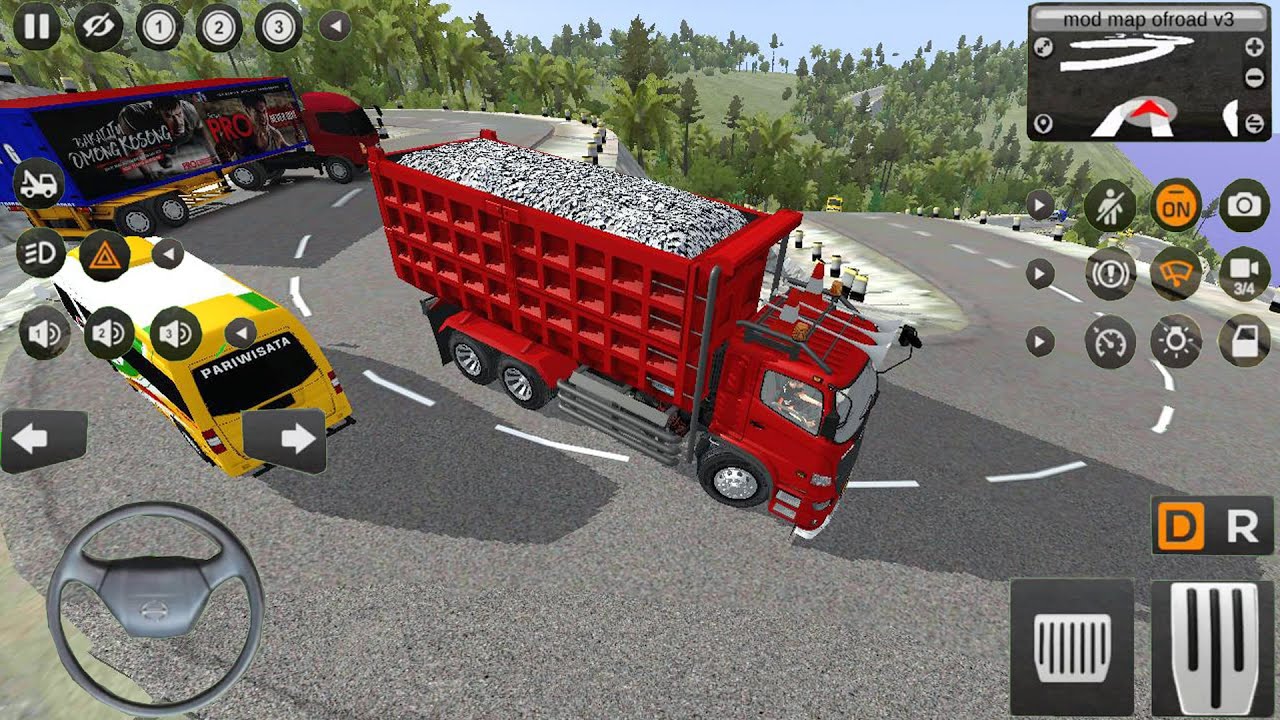 MANTUL !! MOBIL TRUK TRONTON HINO 500 BESAR MUAT BATU MELEWATI TANJAKAN EXSTRIME