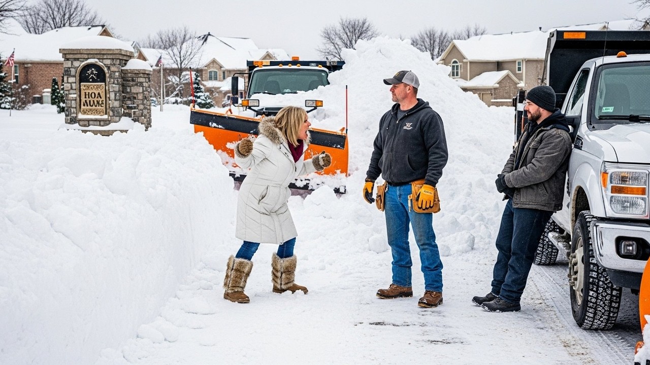 HOA Plow Buried My Driveway On Purpose, So I Plowed Snow Back And Blocked Their Main Entrance Road