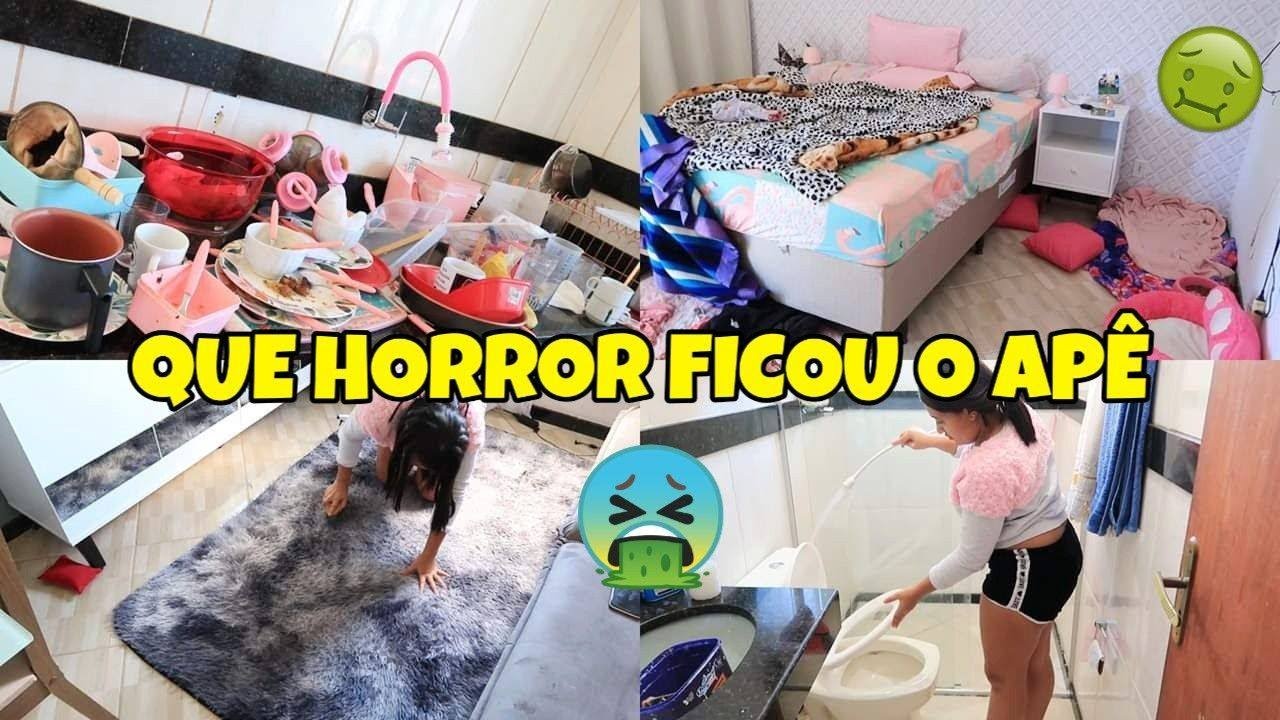 CANSEI! 3 DIAS SEM ARRUMAR O APÊ 😰 - OLHA NO QUE DEU - FAXINA COMPLETA NO APÊ 😱 | Dani Mendes