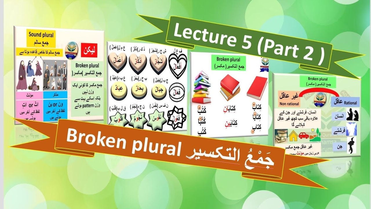 Lecture 5B / Broken plural / jama mukassar / جمع مکسر / جمع التکسیر / Aerab / إعراب / #learnQuran