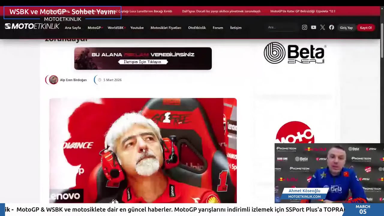 MotoGP'de Sıradaki Yarış Brezilya! Katar GP'si B&uuml;y&uuml;k İhtimalle İptal Olacak! Canlı Sohbet Yayını