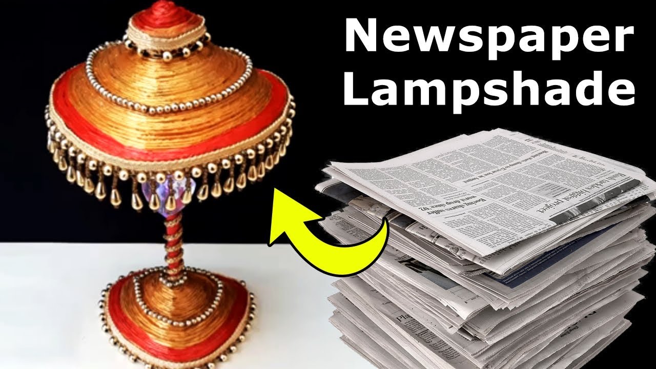 DIY Newspaper Craft Lampshade | How to Make Easy Recycled Craft from Newspaper | Best Out of Waste